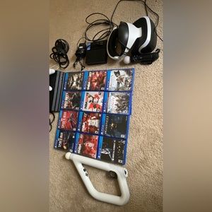 Ps4 pro with controllers vr headset and games